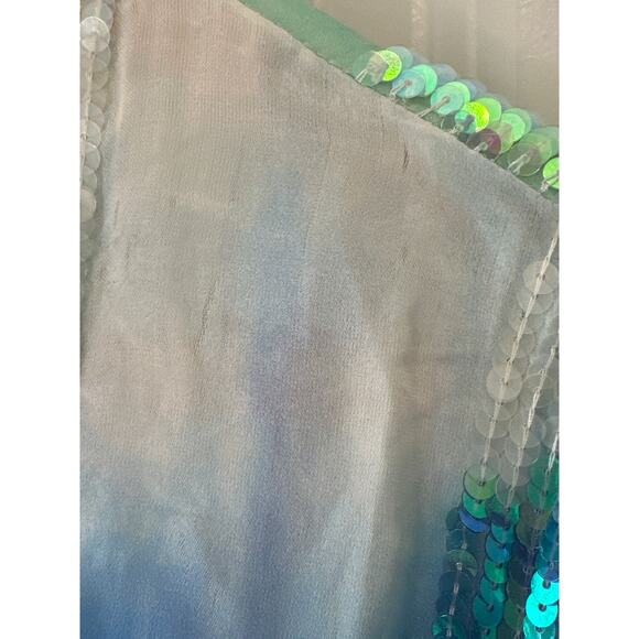 Retrofête Pastel Rainbow Sequin Dessa Maxi Dress XS Long Sleeve Button Front - Picture 12 of 13